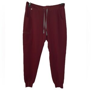 Figs Burgundy Zamora Jogger Scrub Pants Size Large